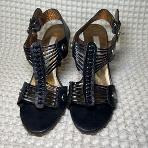 Elegant Black Strappy Women's Sandals